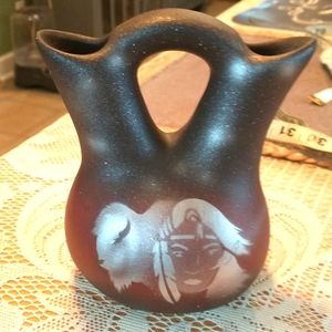 Vintage m.maryboy Navajo signed wedding vase